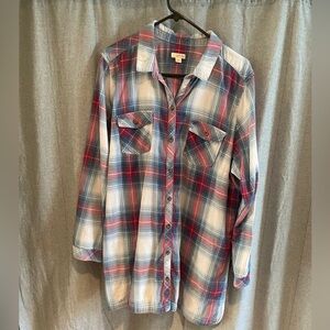 J. Jill Denim Plaid Women’s Cotton Tunic Top / Shirtdress